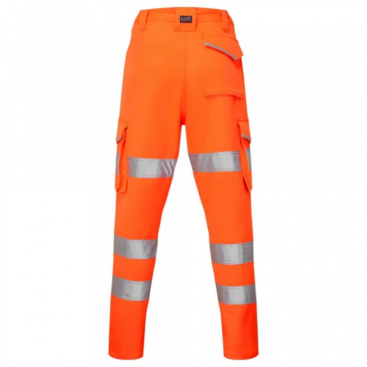 Leo Workwear CL04-O Beckamoor ISO 20471 Class 2 Women's Stretch Poly/Cotton Cargo Trouser RIS-3279-TOM Orange